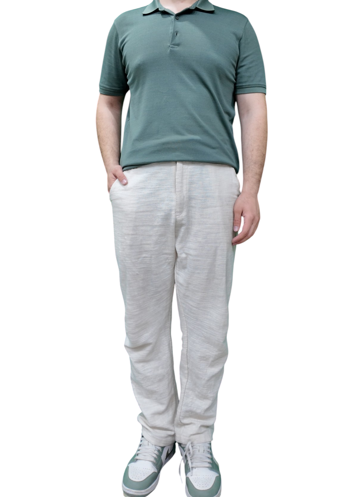 Erkek Keten Pantolon (Krem)