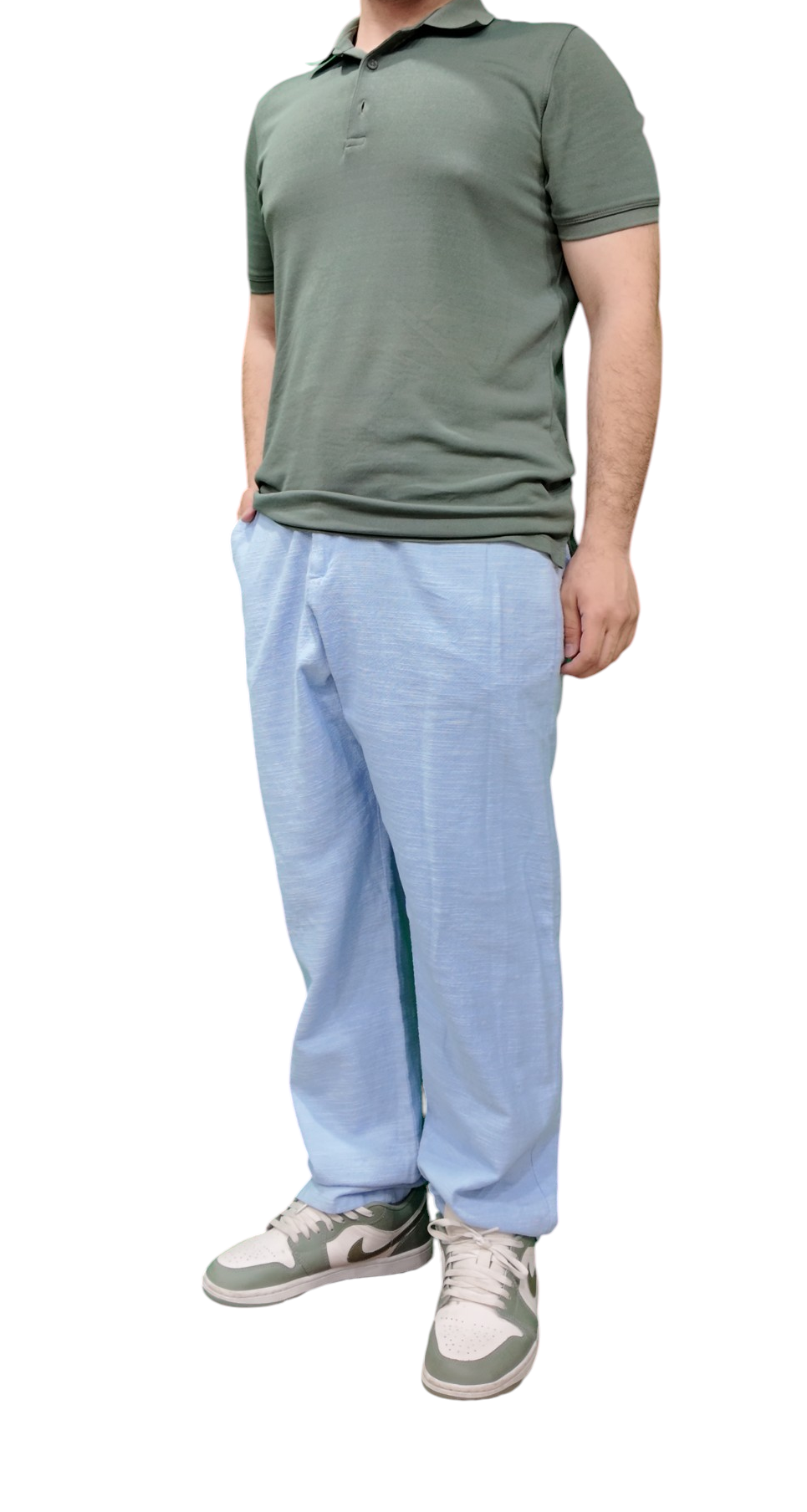 Erkek Keten Pantolon (Buz Mavisi)